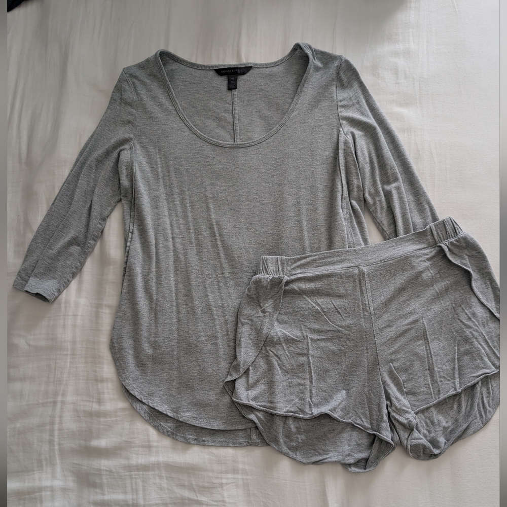 Banana Republic Soft Cozy Pajama Set – Gray Minimalist Lounge Set